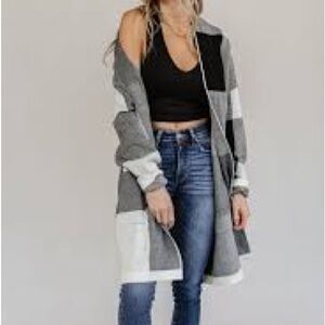 Black and Gray Colorblock Cardigan